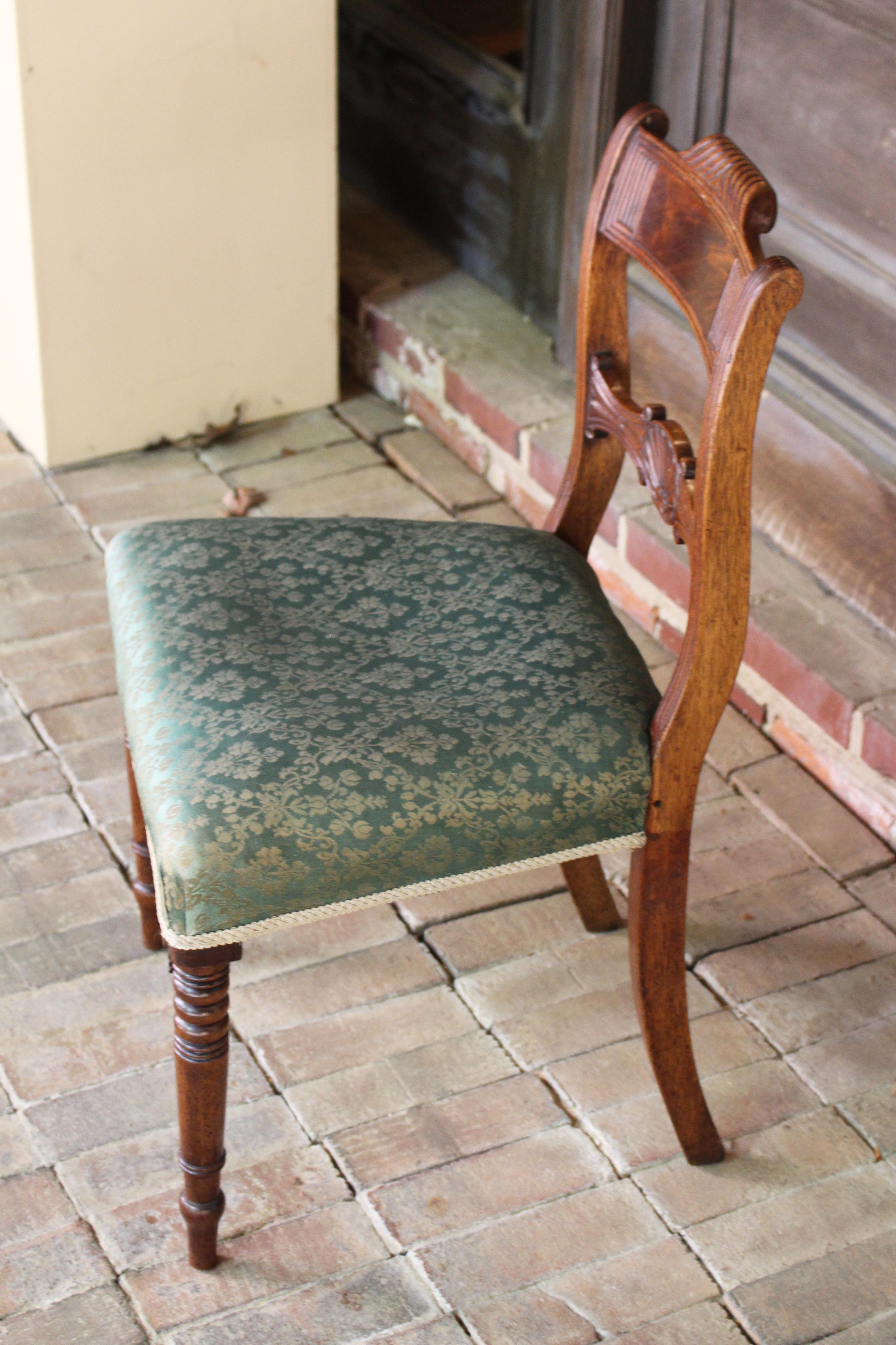 19th Century Circa 1805-15 Regency English Mahogany Side Chair