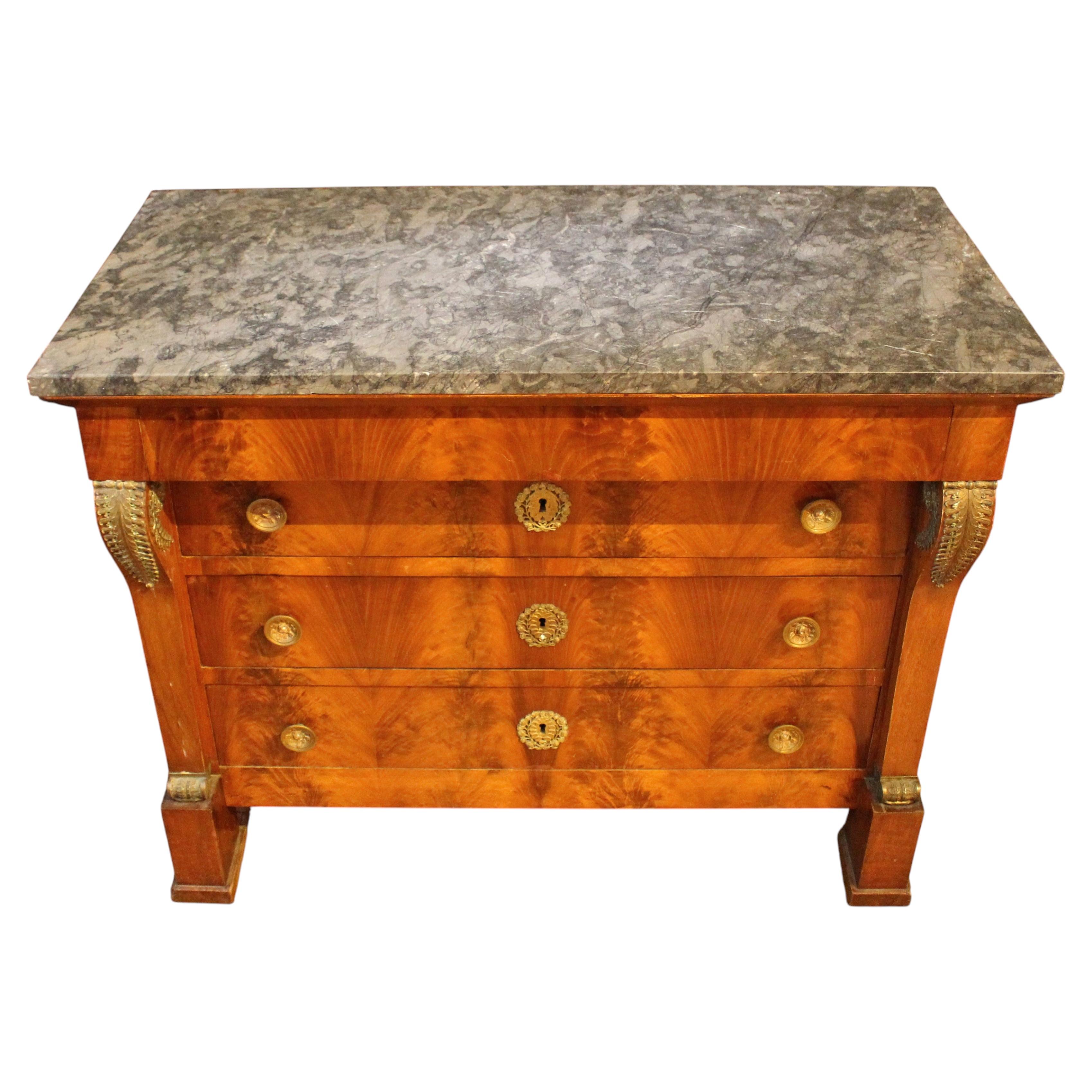 Circa 1805-1815 Empire Period French Marble Top Commode