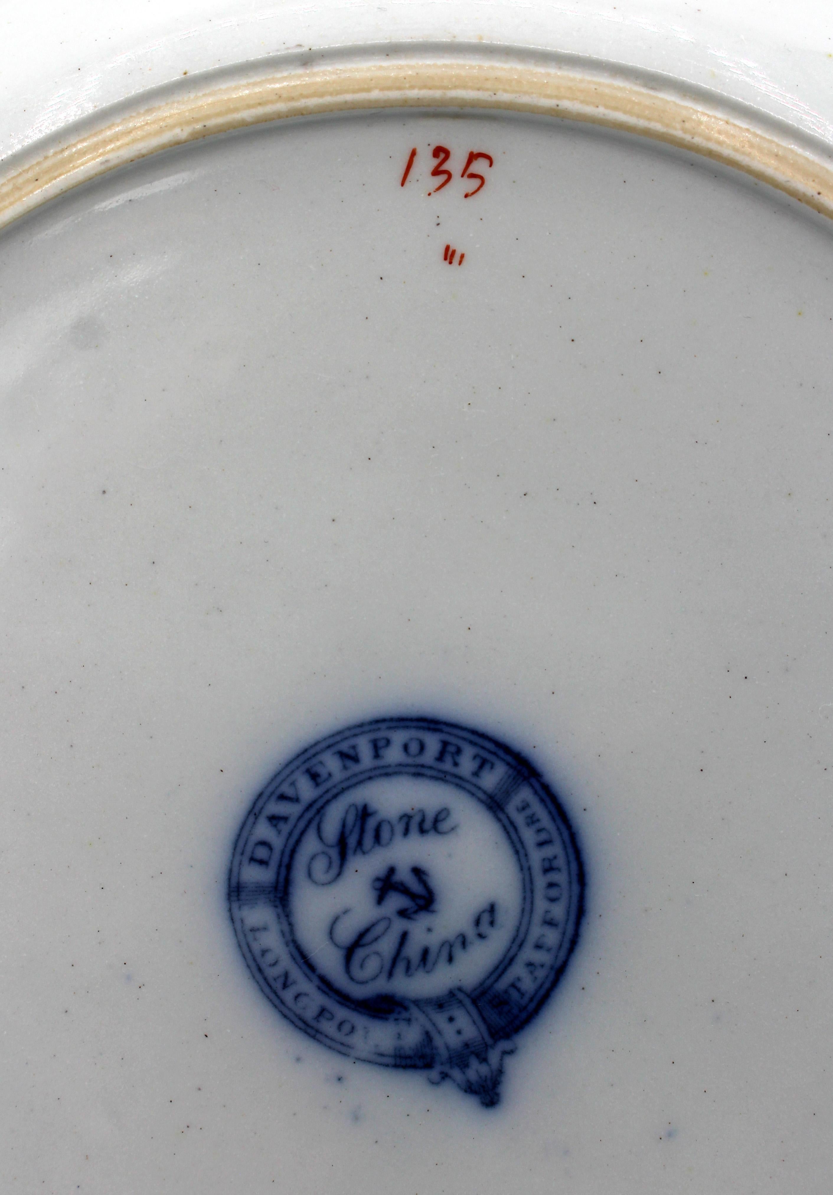 Circa 1810-1820 Pareja de platos hondos de porcelana china de Davenport Georgiano en venta