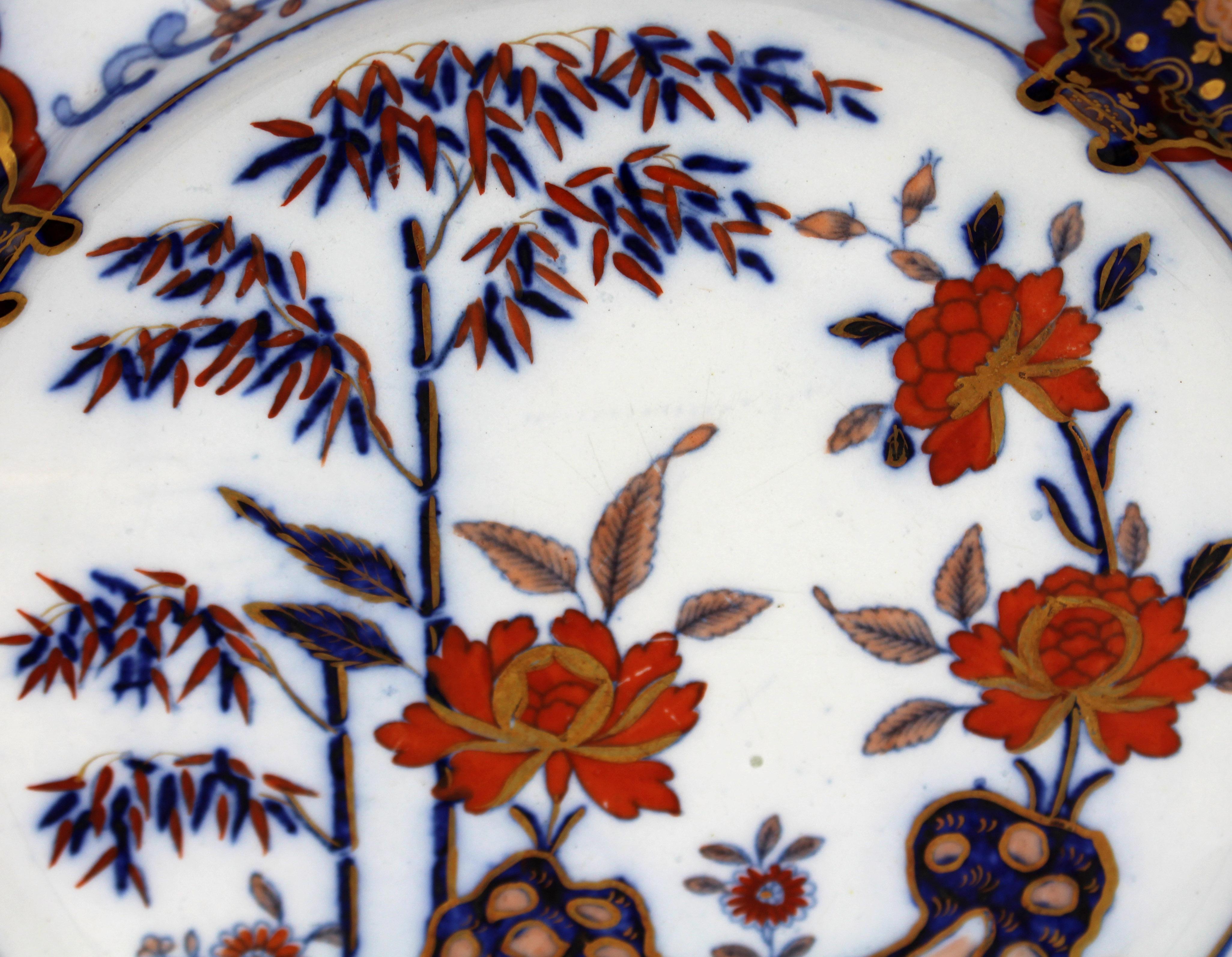 Circa 1810-20 Pareja inglesa de platos hondos de porcelana china de Davenport Inglés en venta