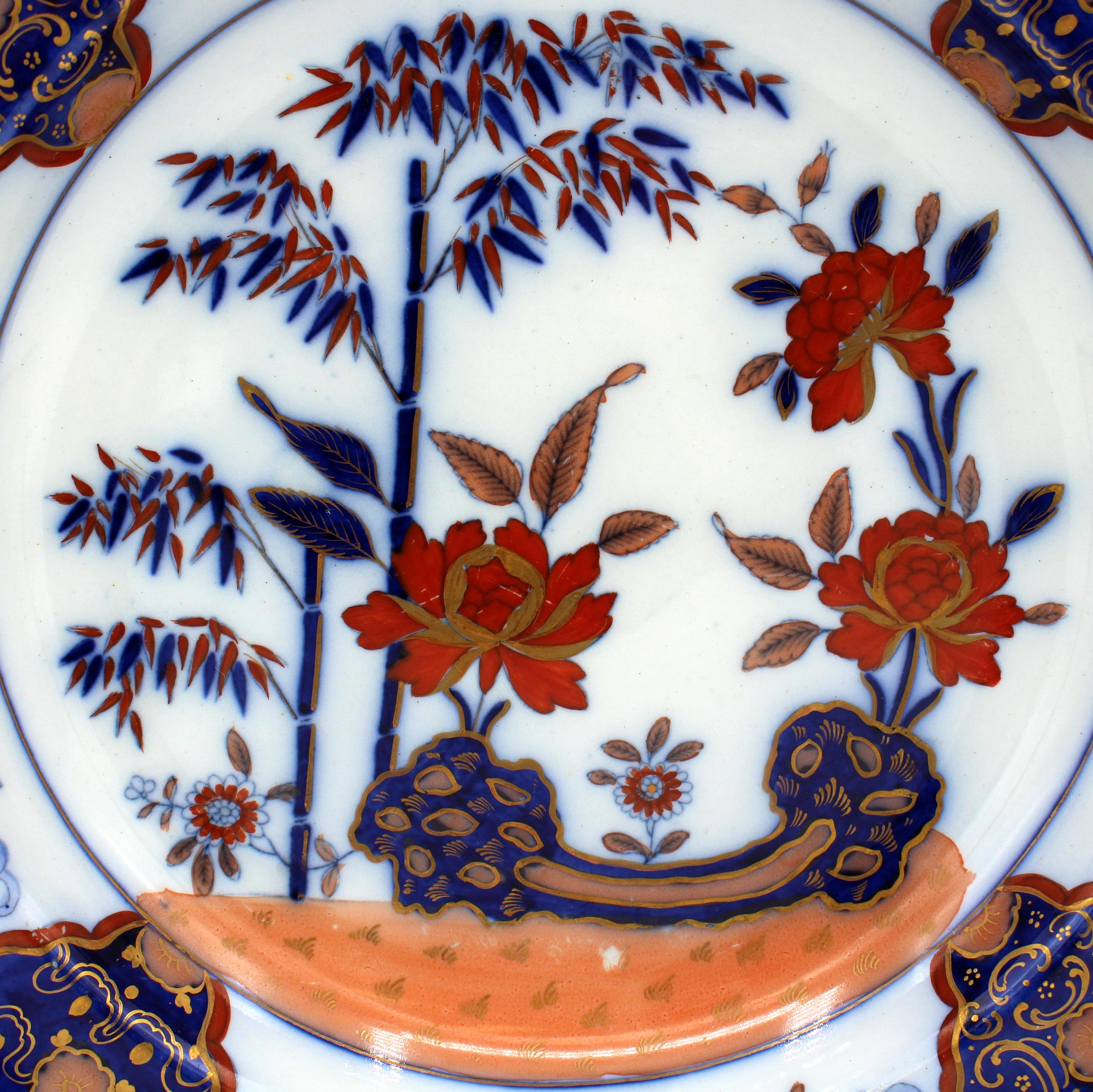 Circa 1810-20 Plato hondo de porcelana de piedra de Davenport Inglés en venta