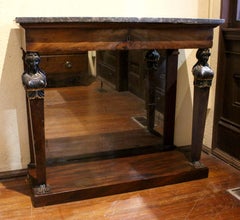 Circa 1810 Empire Period French Marble Top Console Table