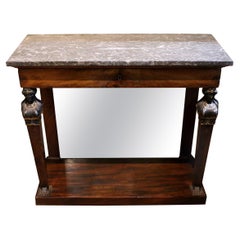 Circa 1810 Empire Period French Marble Top Console Table