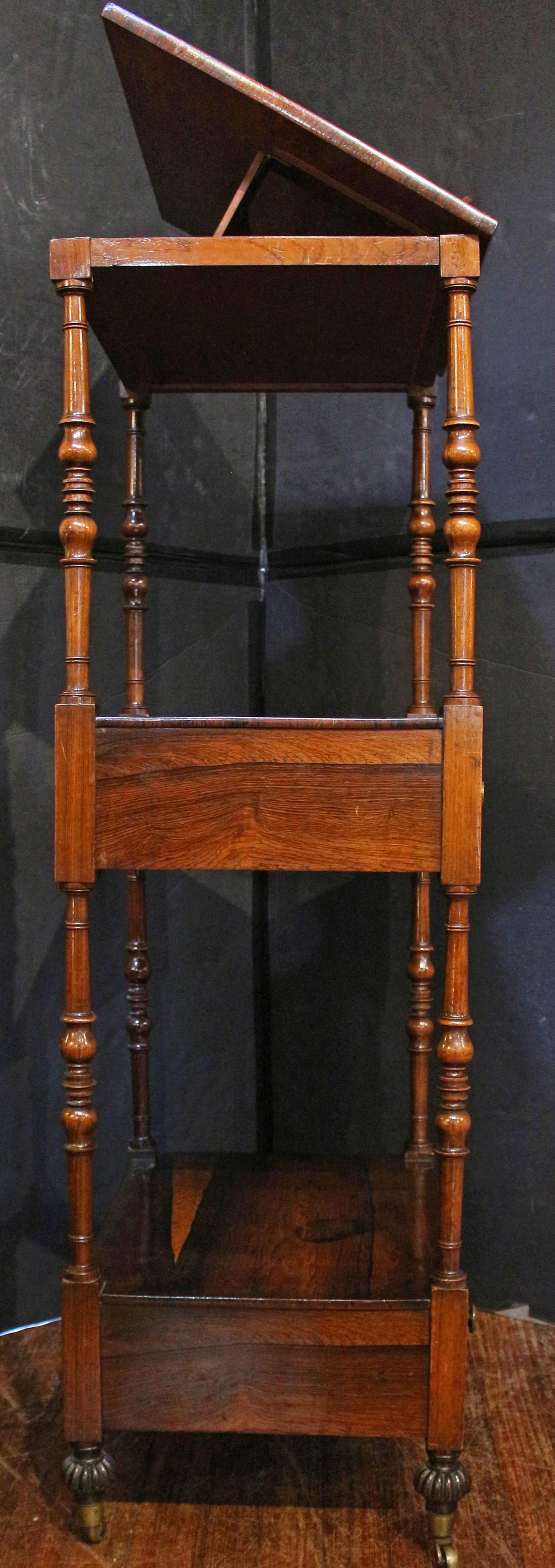 Early 19th Century Circa 1810 English Regency Period 3-Tier What-not Stand with Reading Shelf For Sale