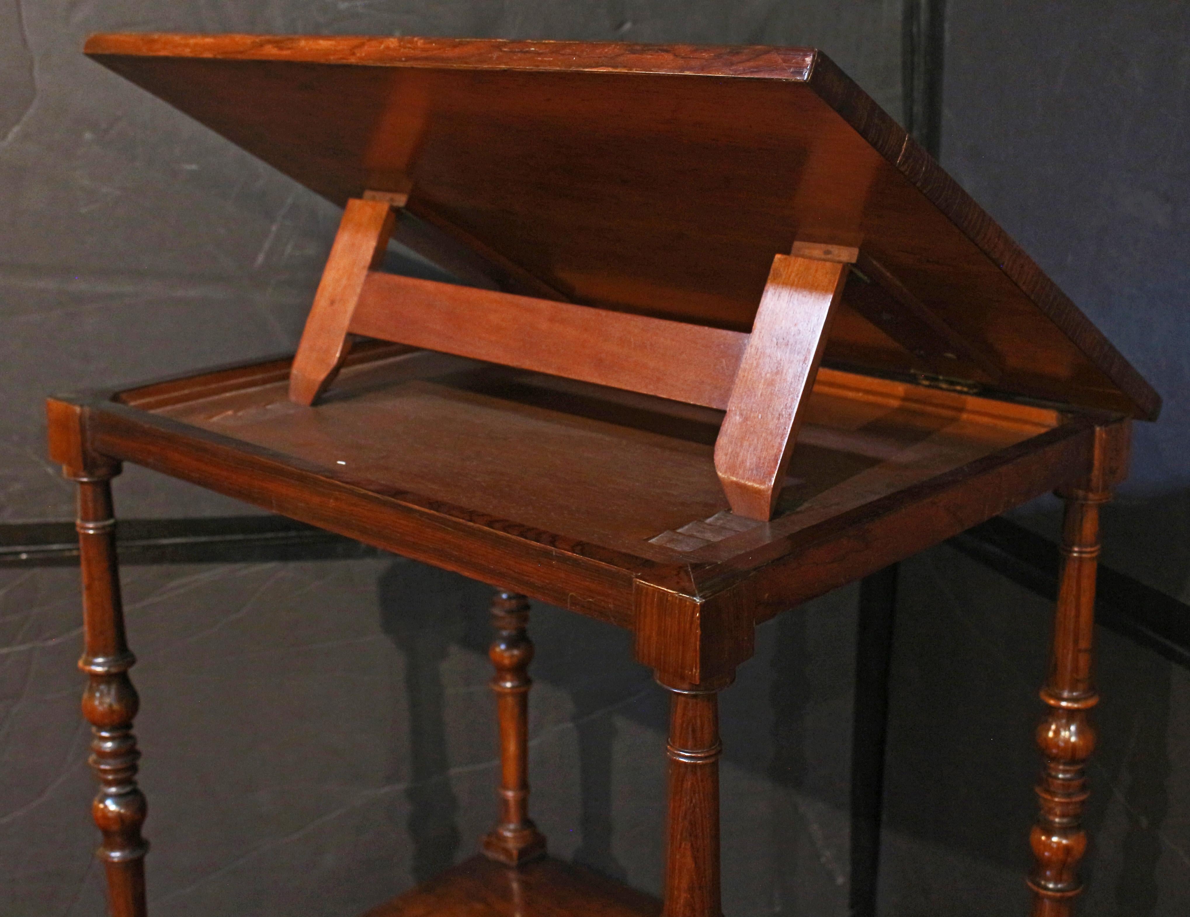 Circa 1810 English Regency Period 3-Tier What-not Stand with Reading Shelf For Sale 1