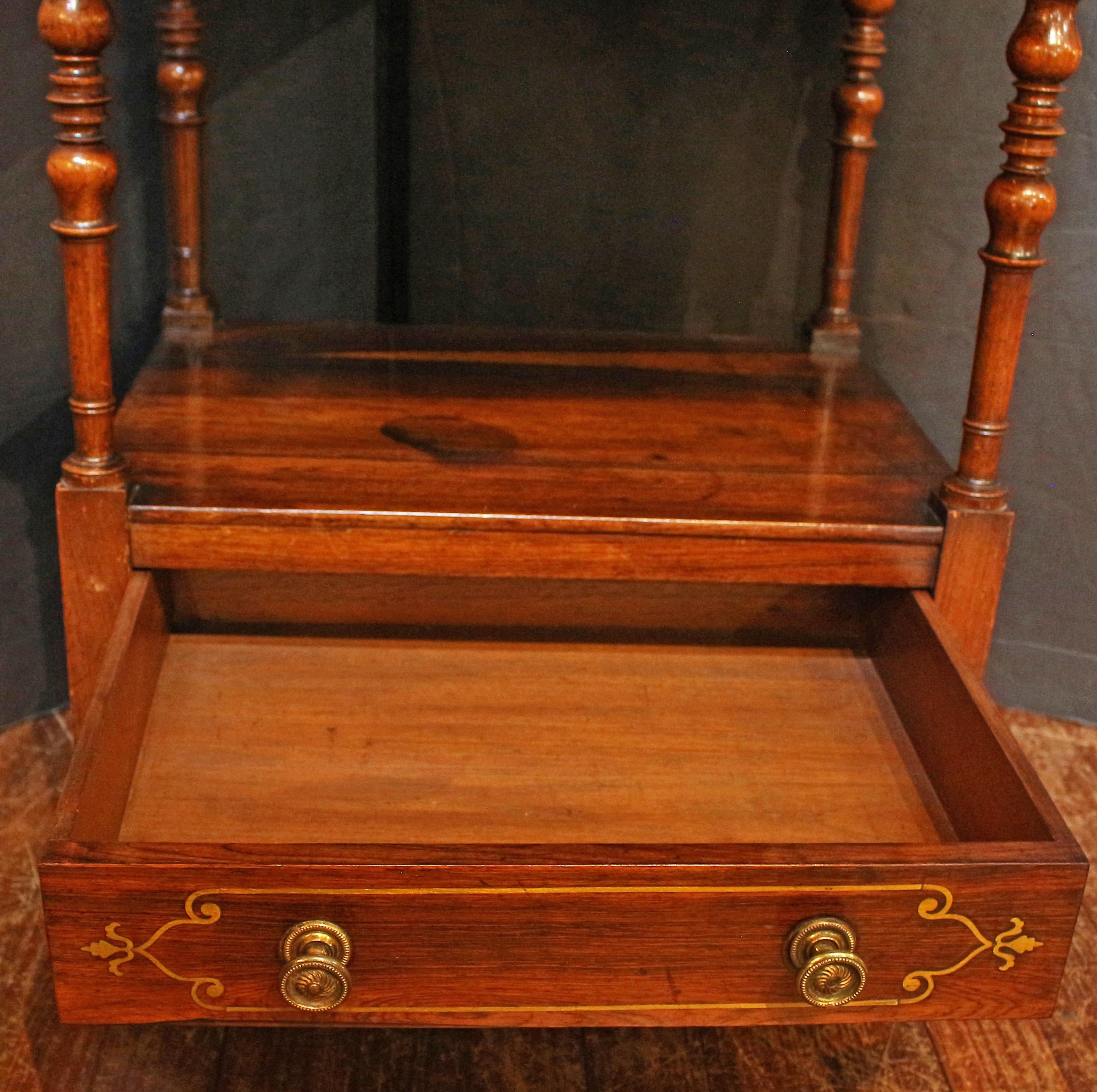 Circa 1810 English Regency Period 3-Tier What-not Stand with Reading Shelf For Sale 3