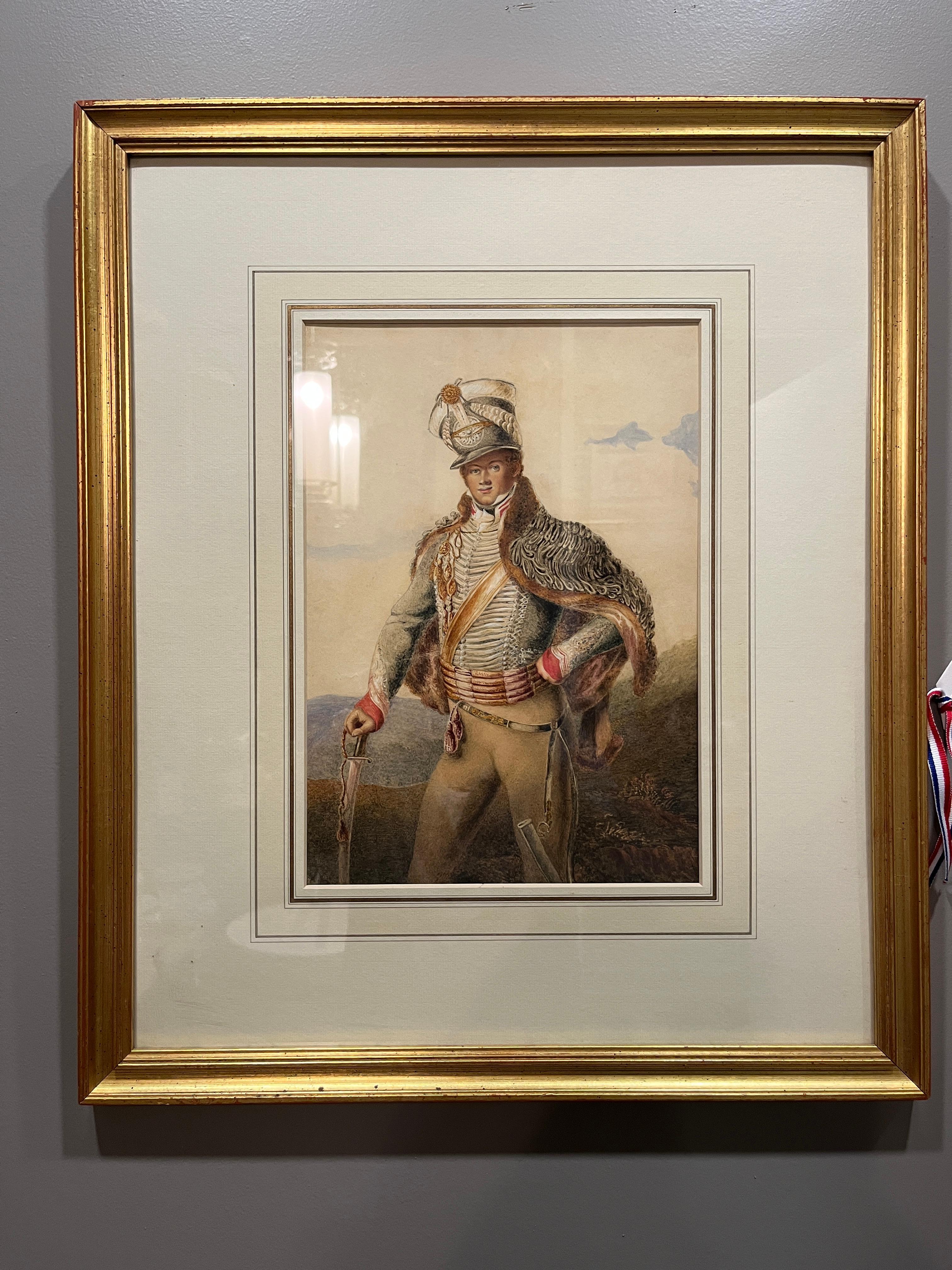 Circa 1810 Georgian English Hussan Officer in Full Military Attire (Officier hussard anglais en tenue militaire complète) Bon état - En vente à Scottsdale, AZ
