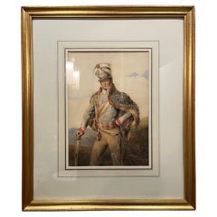 Circa 1810 Georgian English Hussan Officer in Full Military Attire (Officier hussard anglais en tenue militaire complète)