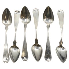 Set von 6 Münzsilber-Teelöffeln von Timothy Gernish, um 1810