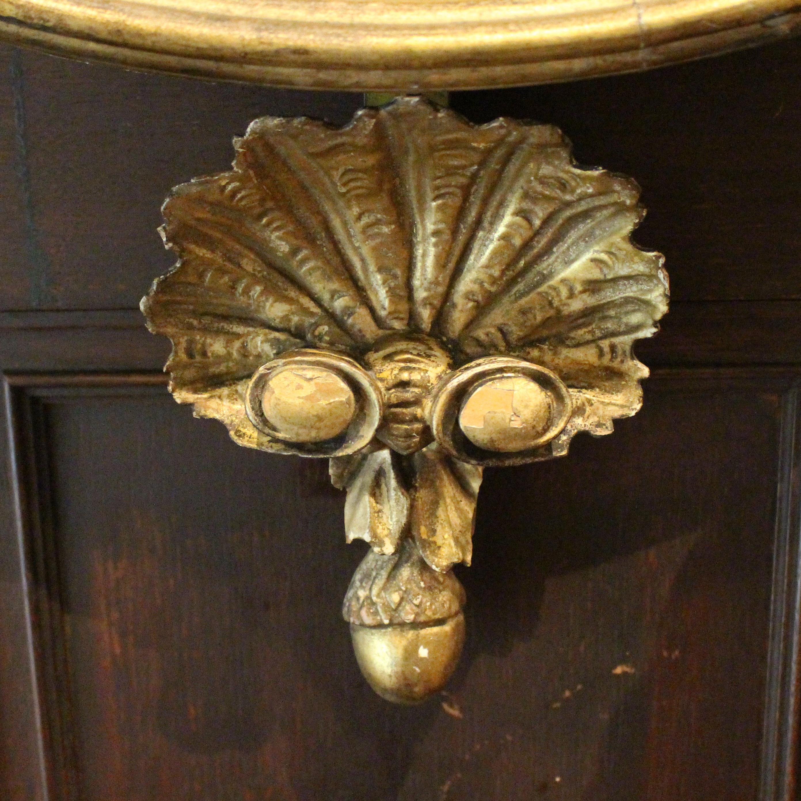 Carved Circa 1815 English Regency Bull's Eye Girondole Mirror