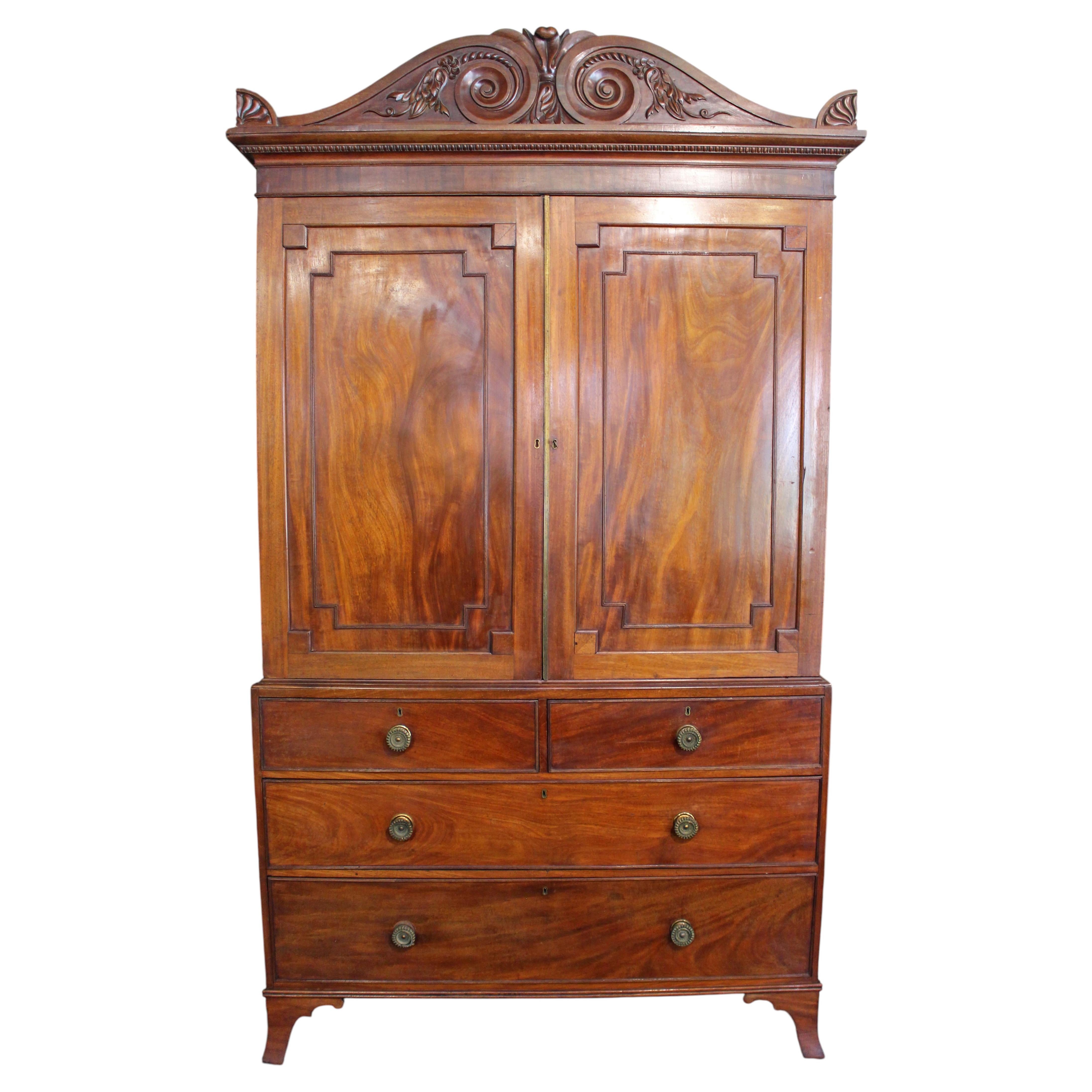 Circa 1815 English Regency Period Linen Press