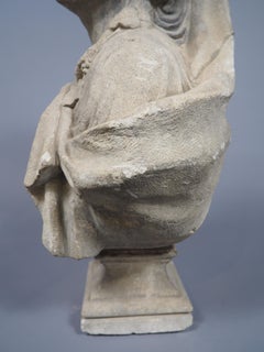 Circa 1815 French Carved Limestone Bust of Mademoiselle Marie-Madeleine Guimard