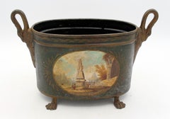 Circa 1815 French Tole Oval Cachepot or Jardiniere