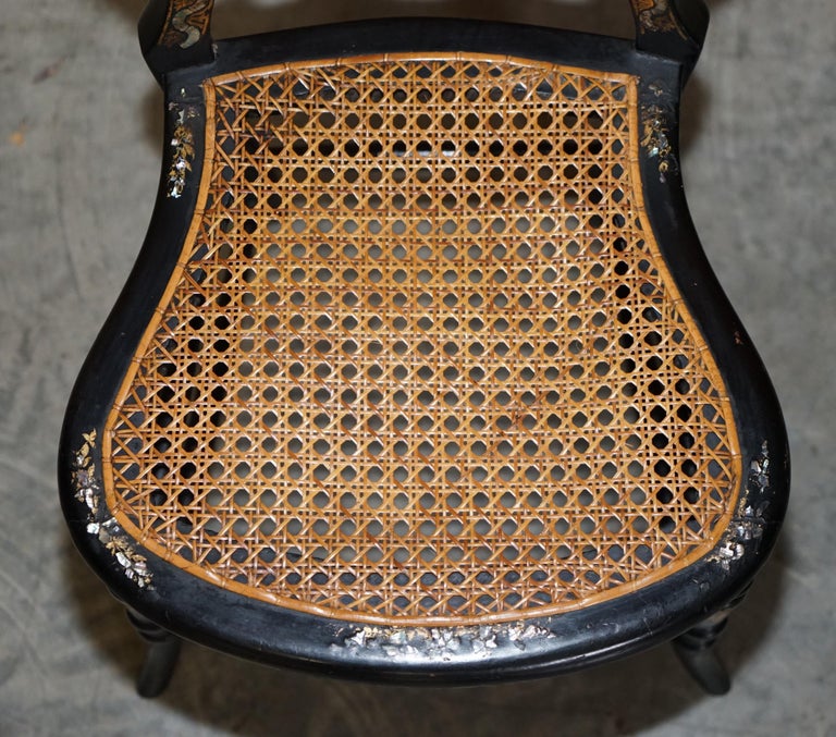 circa 1815 Heavily Mother of Pearl Inlaid Ebonsied and Gold Leaf ...