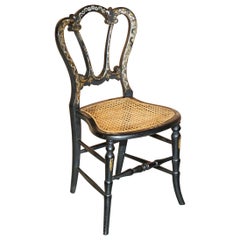 circa 1815 Chaise Regency avec incrustation de nacre, ébénisterie et feuilles d'or