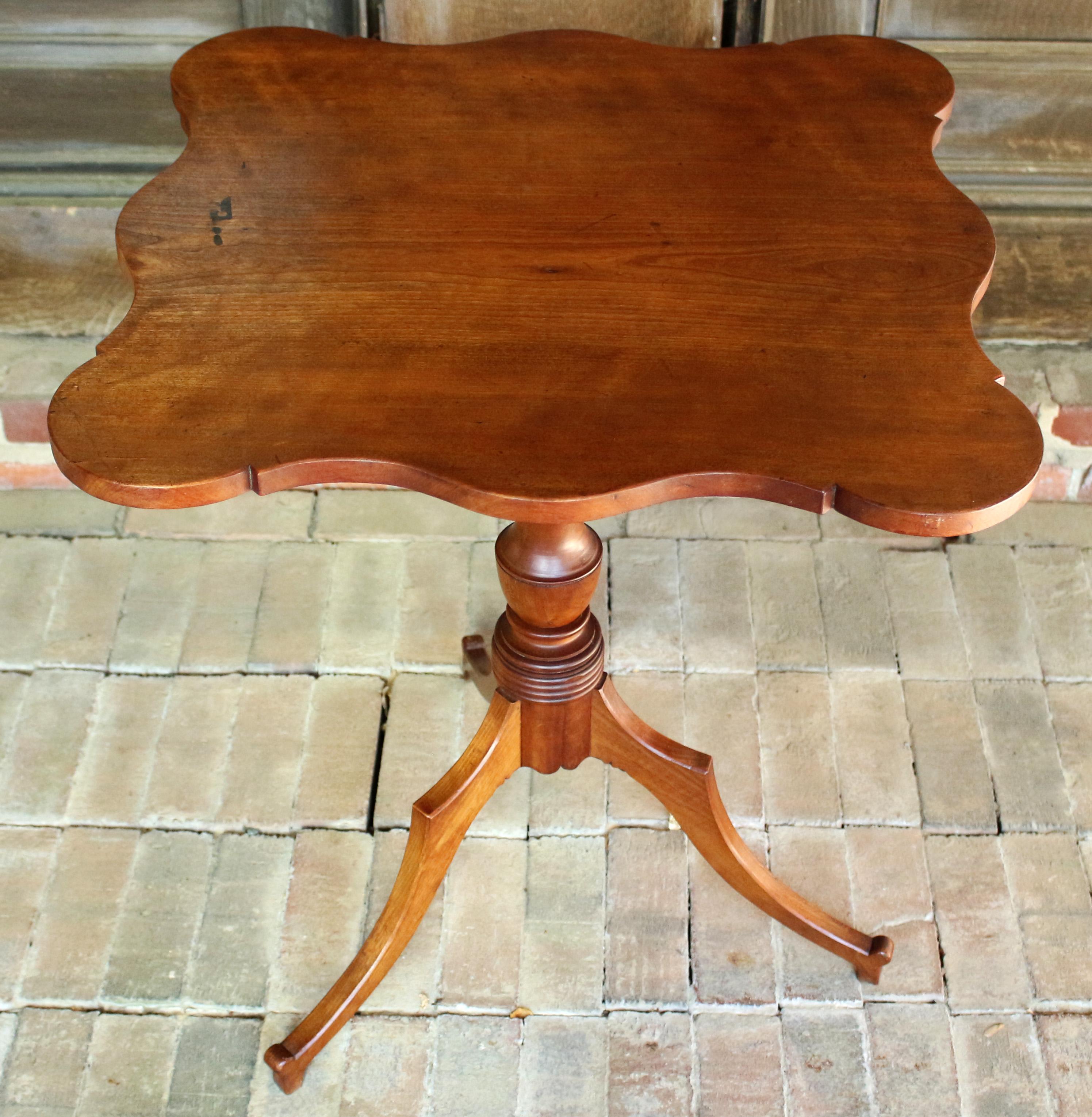 Cherry circa 1820-30 American Tilt-Top Tea Table