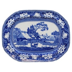 Circa 1820-30 English "Fallow Deer" Pattern Pearlware Platter