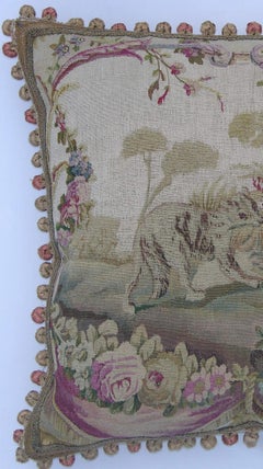 Circa 1820 Antique French Aubusson Tapestry Pillow