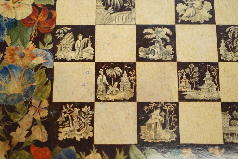 Chinese Chinoiserie George IV Rare Wood Games Table Chess Tilt Top ...