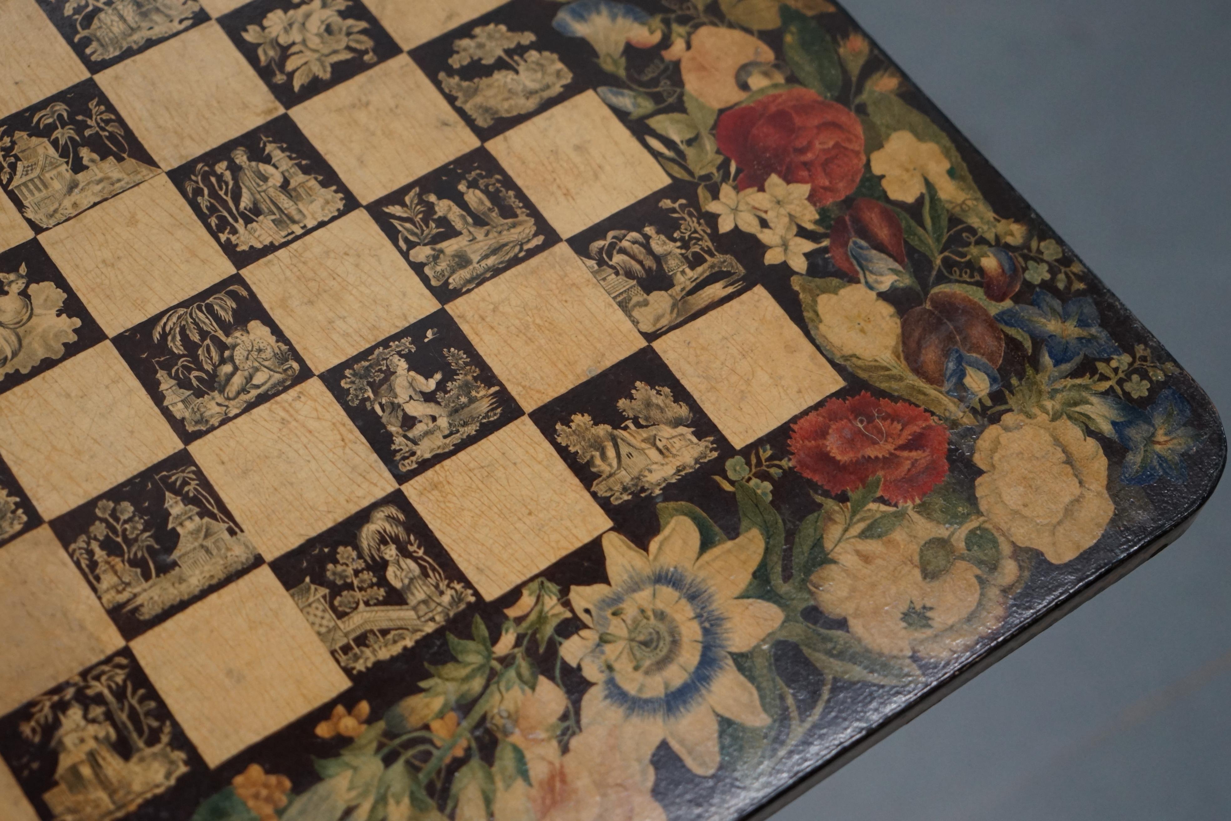 Hardwood Chinese Chinoiserie George IV Rare Wood Games Table Chess Tilt Top, circa 1820