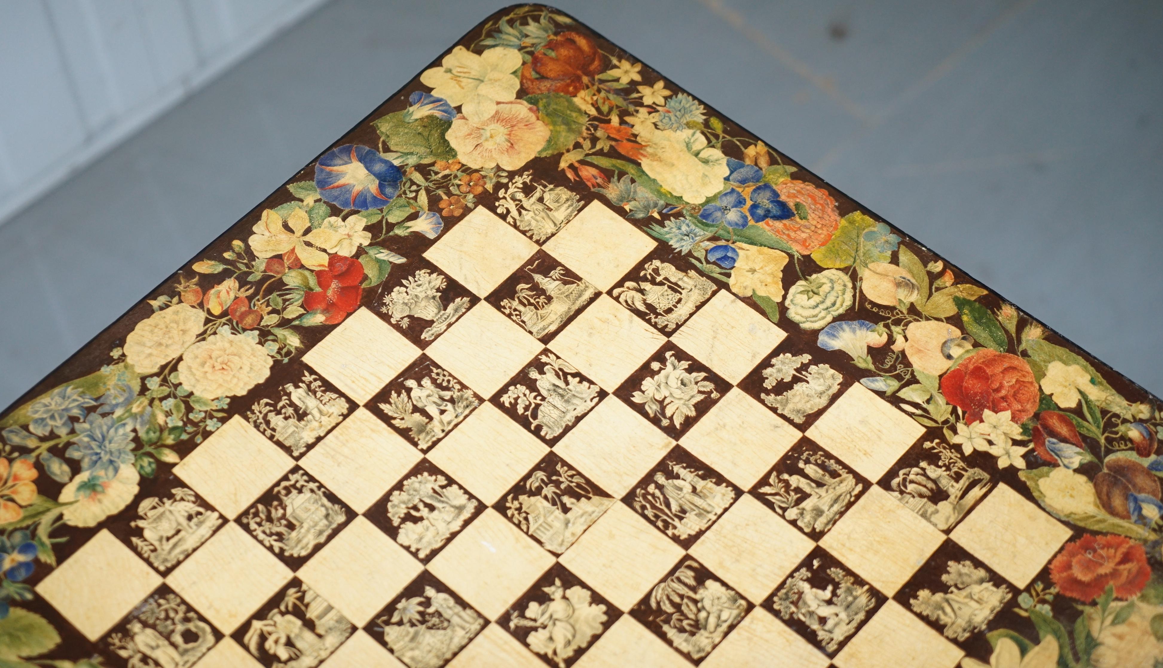 Chinese Chinoiserie George IV Rare Wood Games Table Chess Tilt Top, circa 1820 2