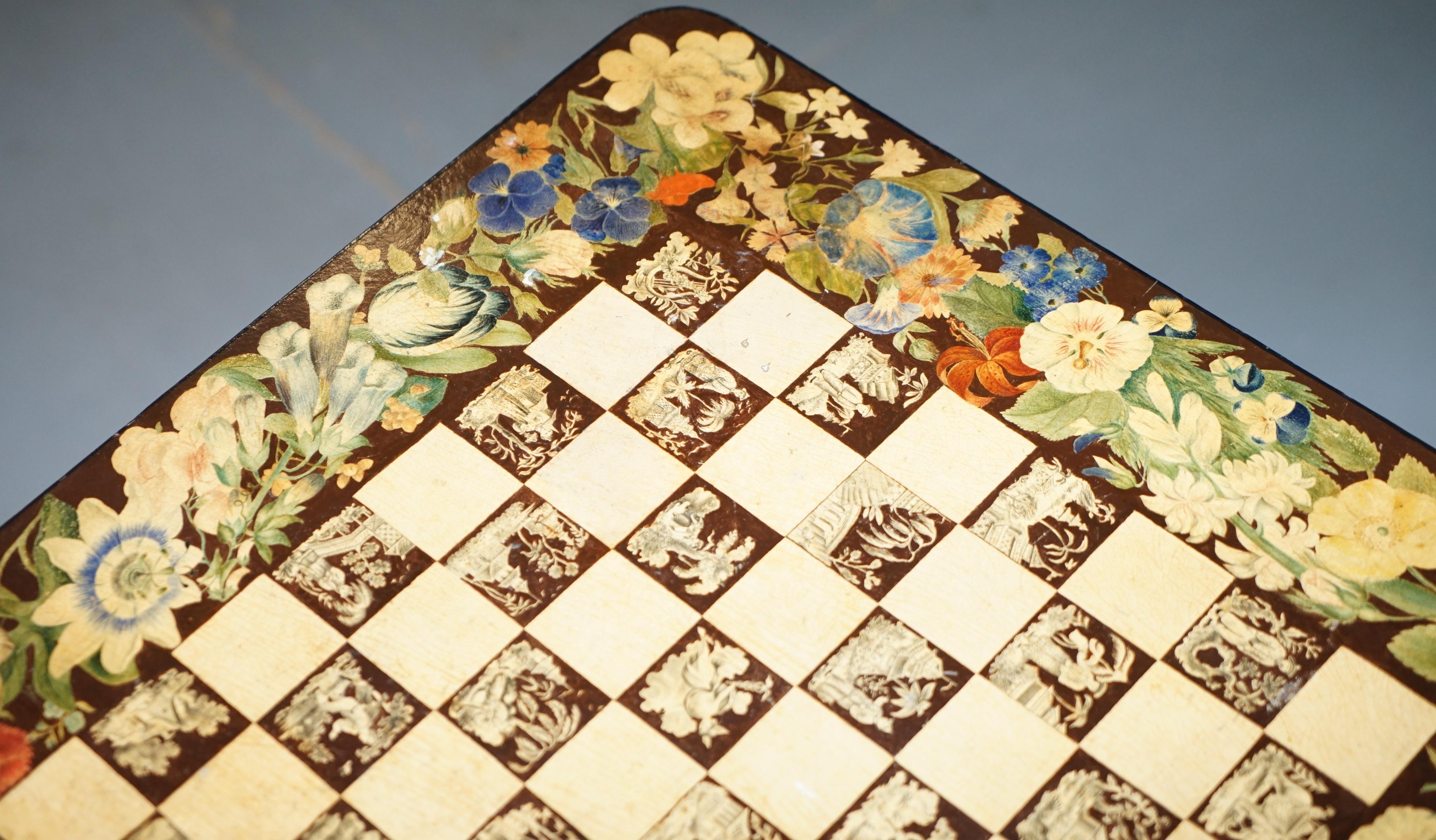 Chinese Chinoiserie George IV Rare Wood Games Table Chess Tilt Top, circa 1820 3