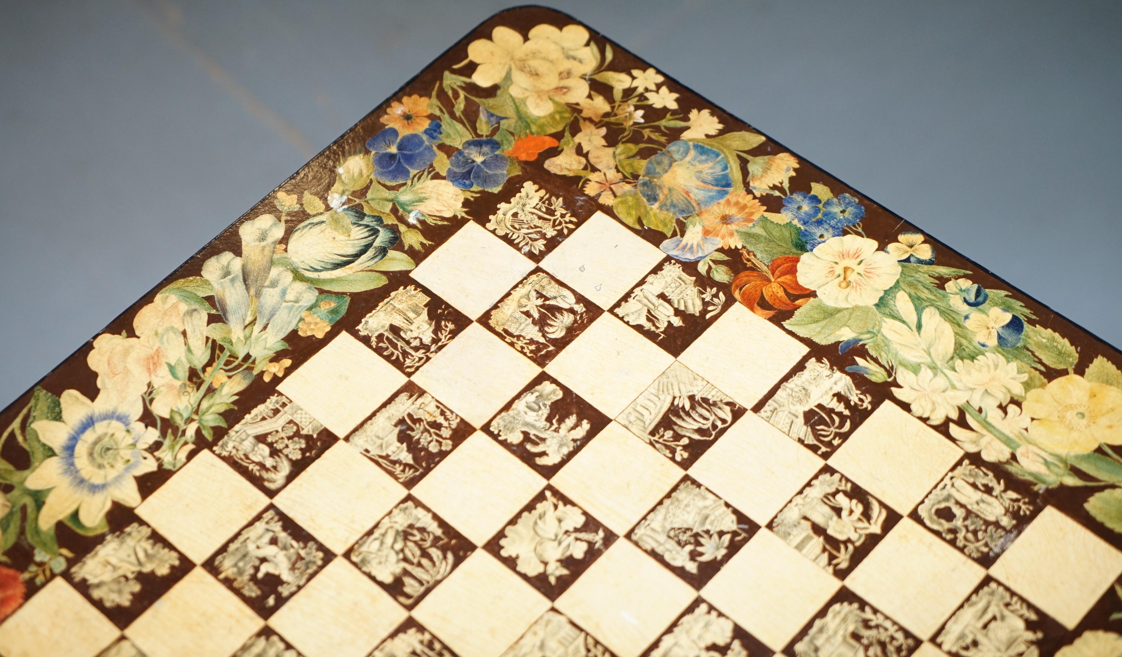 Chinese Chinoiserie George IV Rare Wood Games Table Chess Tilt Top, circa 1820 2