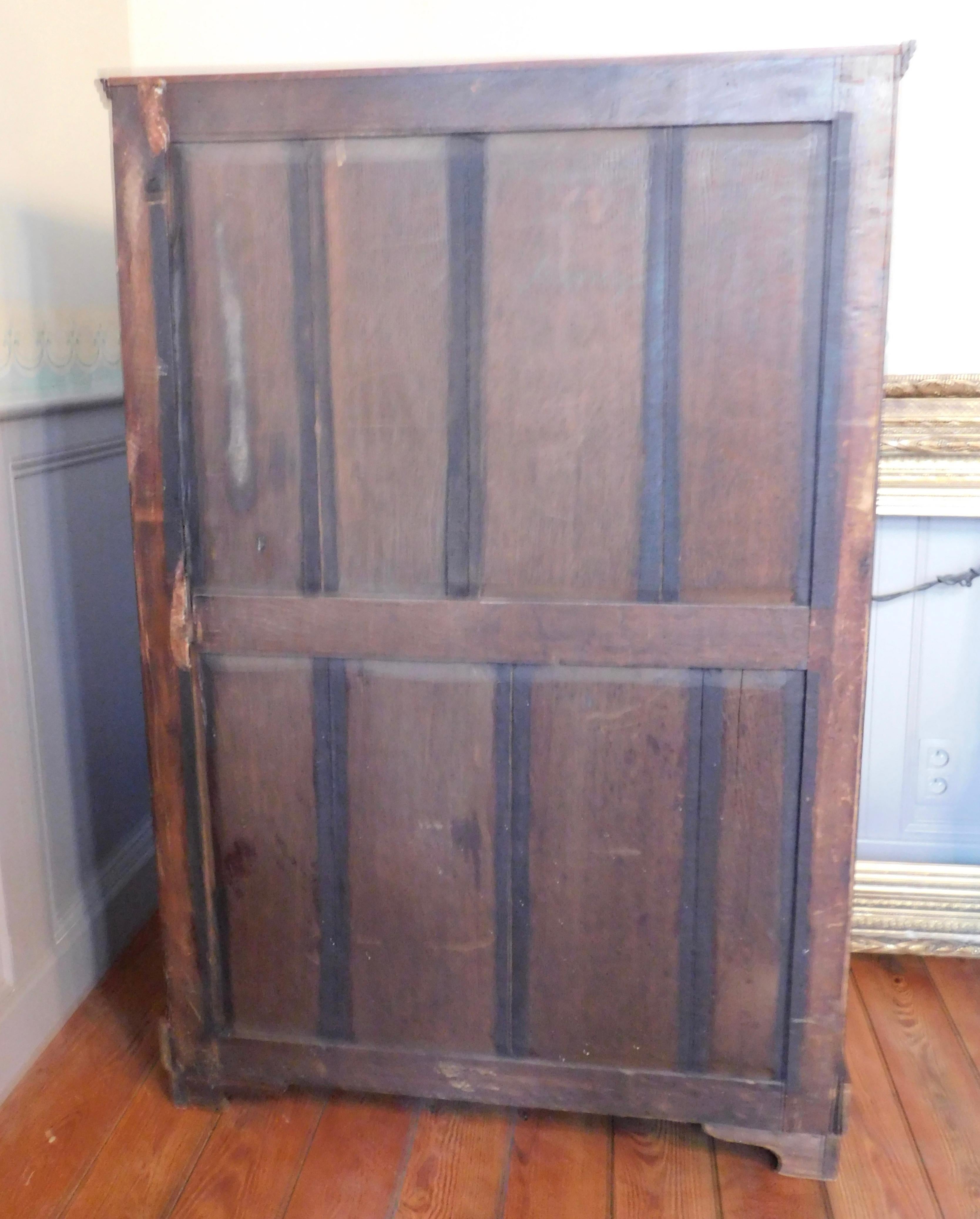 Dutch High Boy Chest of Drawers with Marquetry Inlaid Shell Designs, circa 1820 For Sale 12