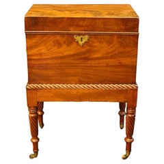 Circa 1820 English George IV Cellarette on Stand Circa 1820 English George IV Cellarette on Stand