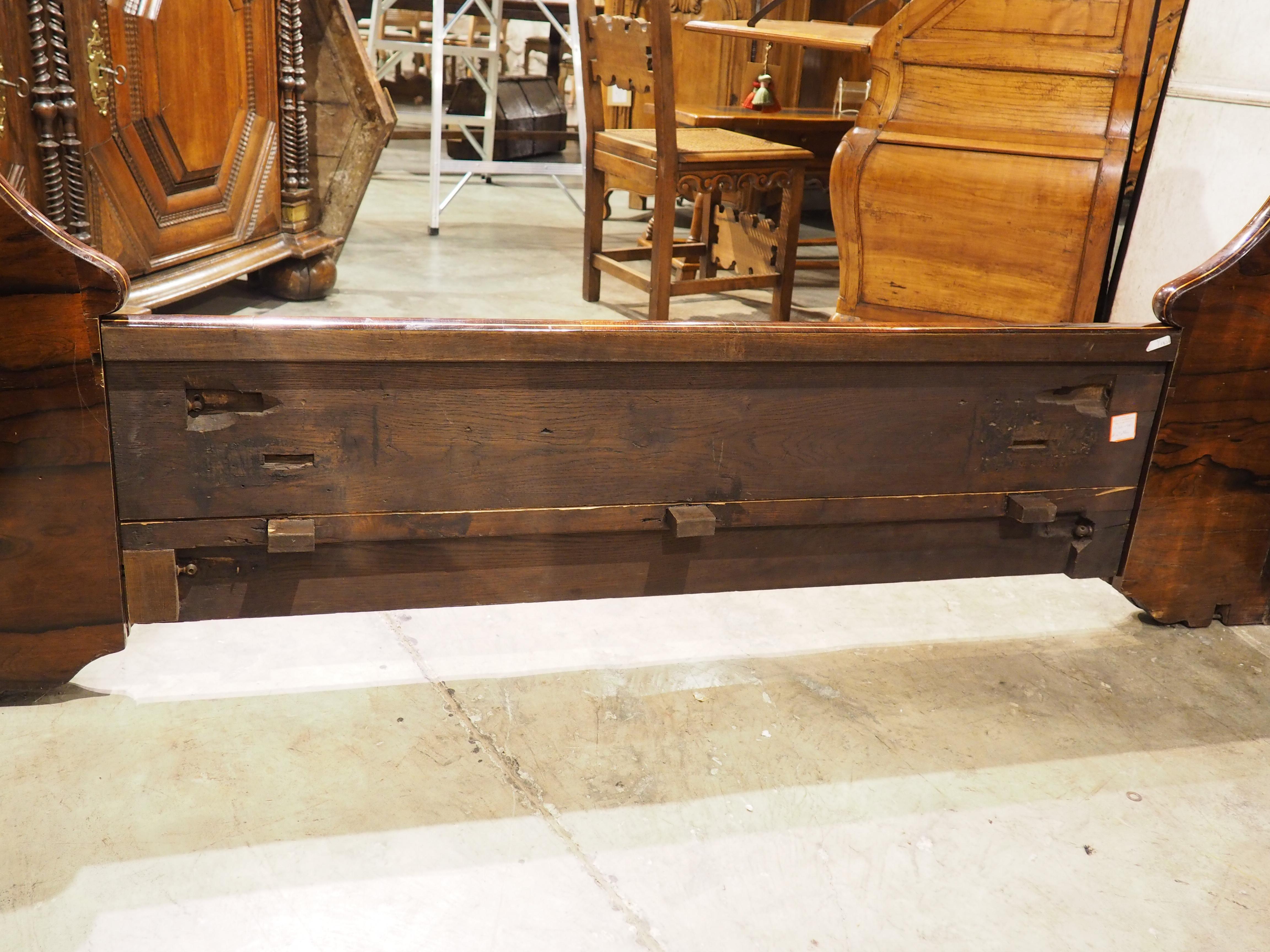 Circa 1820 French Sleigh Bed and Chevet Side Table with Sycamore Inlay For Sale 14