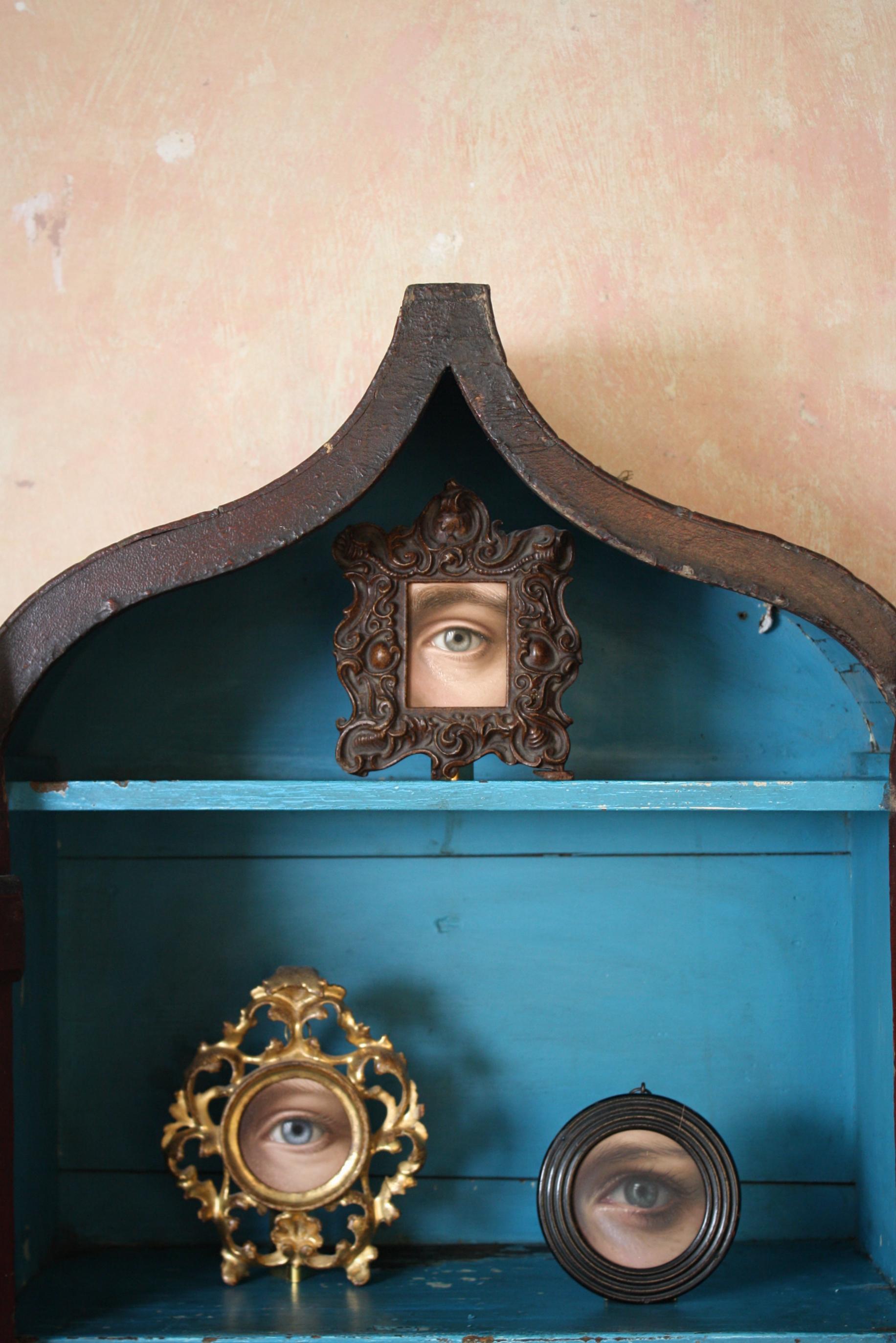English Circa 1820 Georgian Original Painted Arched Cupboard Cabinet