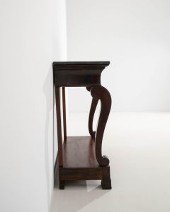 Circa 1820 Walnut Wood Console Table with Belgian Blue Stone Top