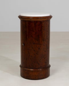 Circa 1820 Wood Empire Mahogany Column Table With Marble Top