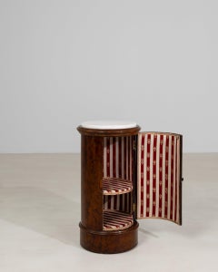 Circa 1820 Wood Empire Mahogany Column Table With Marble Top