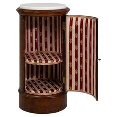 Circa 1820 Wood Empire Mahogany Column Table With Marble Top