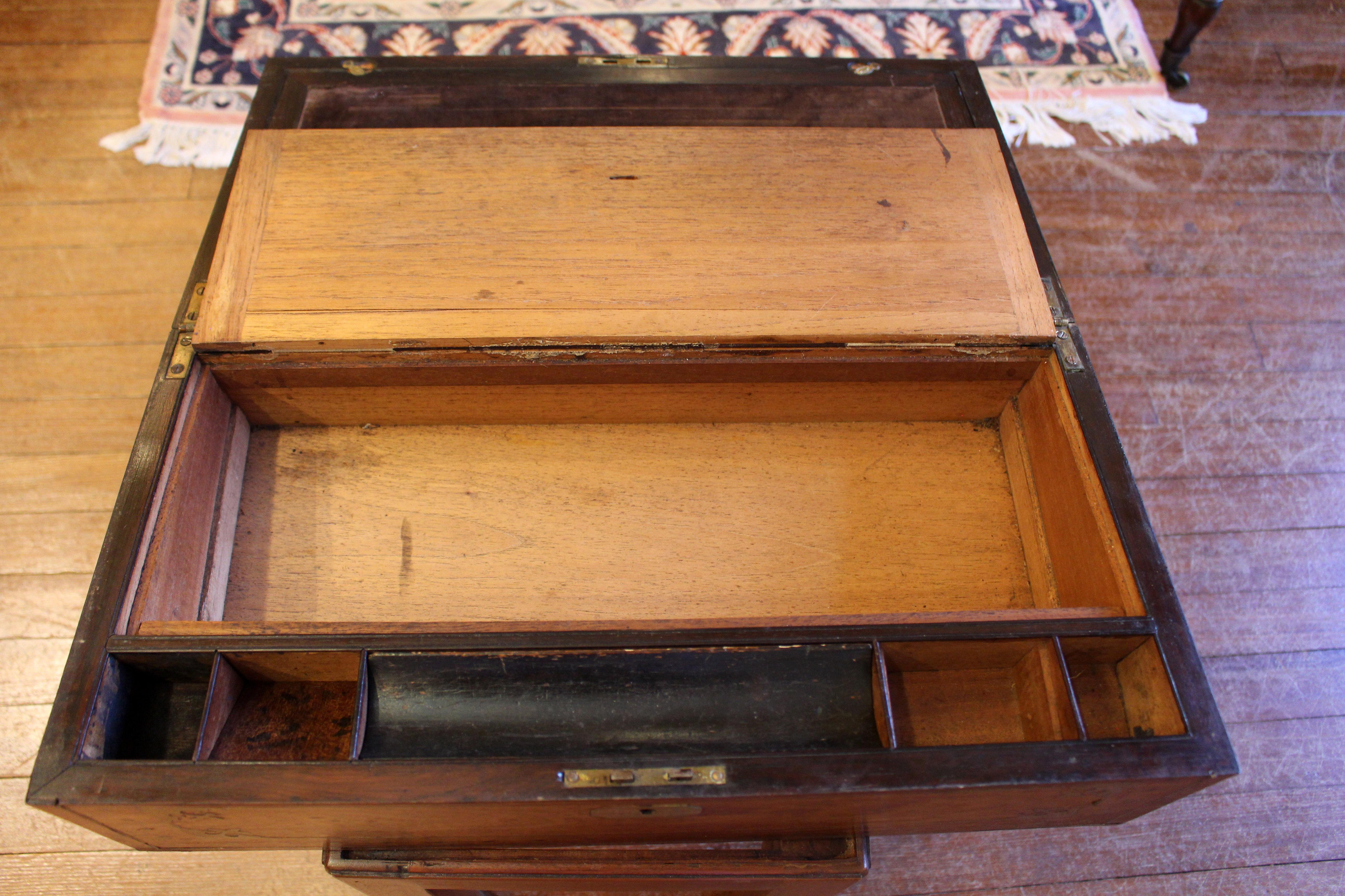 Circa 1820s English Lap Desk Box on Custom Stand 5