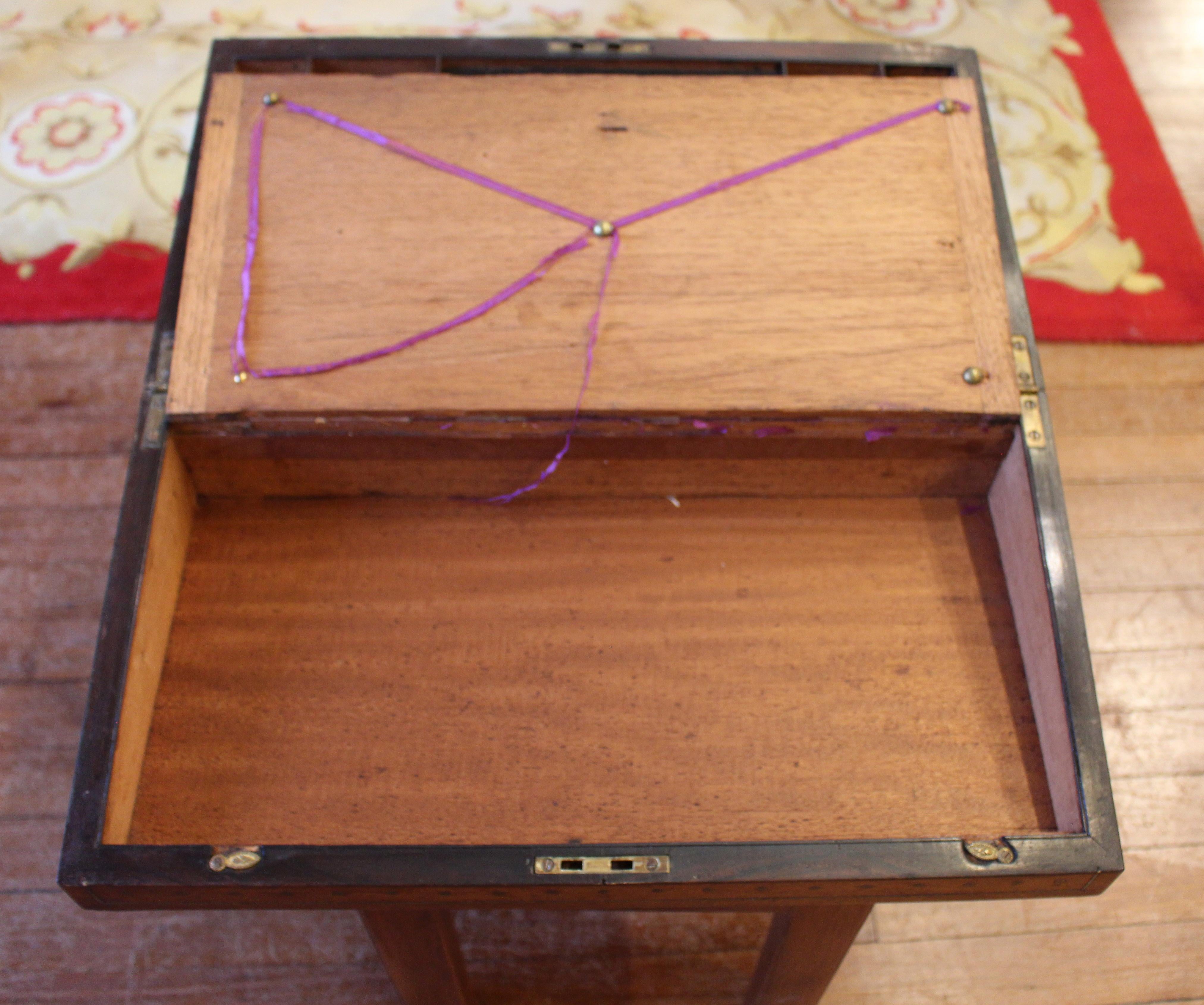 Circa 1820s English Lap Desk Box on Custom Stand 6