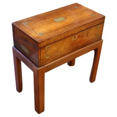 Circa 1820s English Lap Desk Box on Custom Stand