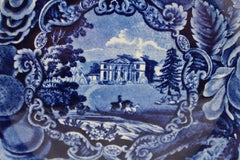 Circa 1822-1841 English Flow Blue Stone China Plate by Swan Bank Pottery
