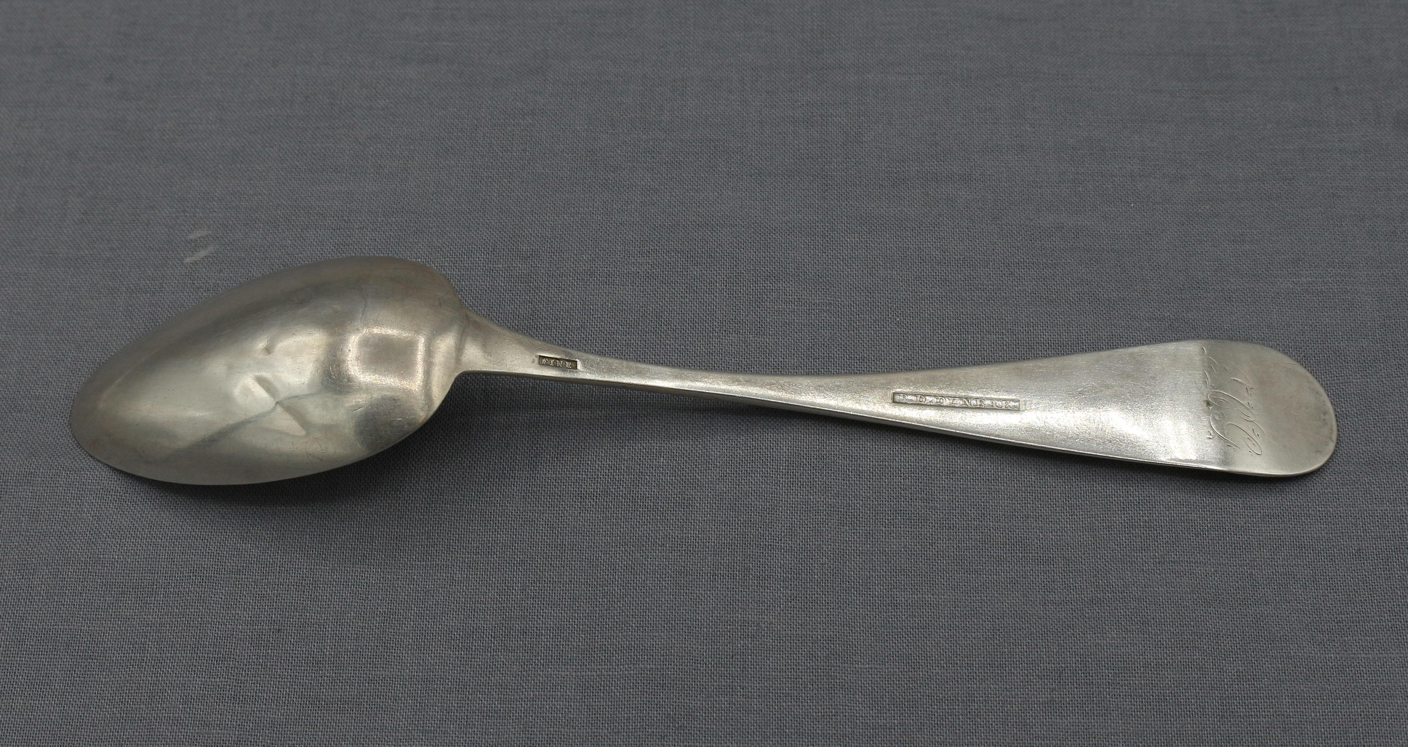 Neoclassico Set di 11 cucchiaini da tè in argento con moneta americana di Rufus Davenport Dunbar (1825-36 circa) in vendita