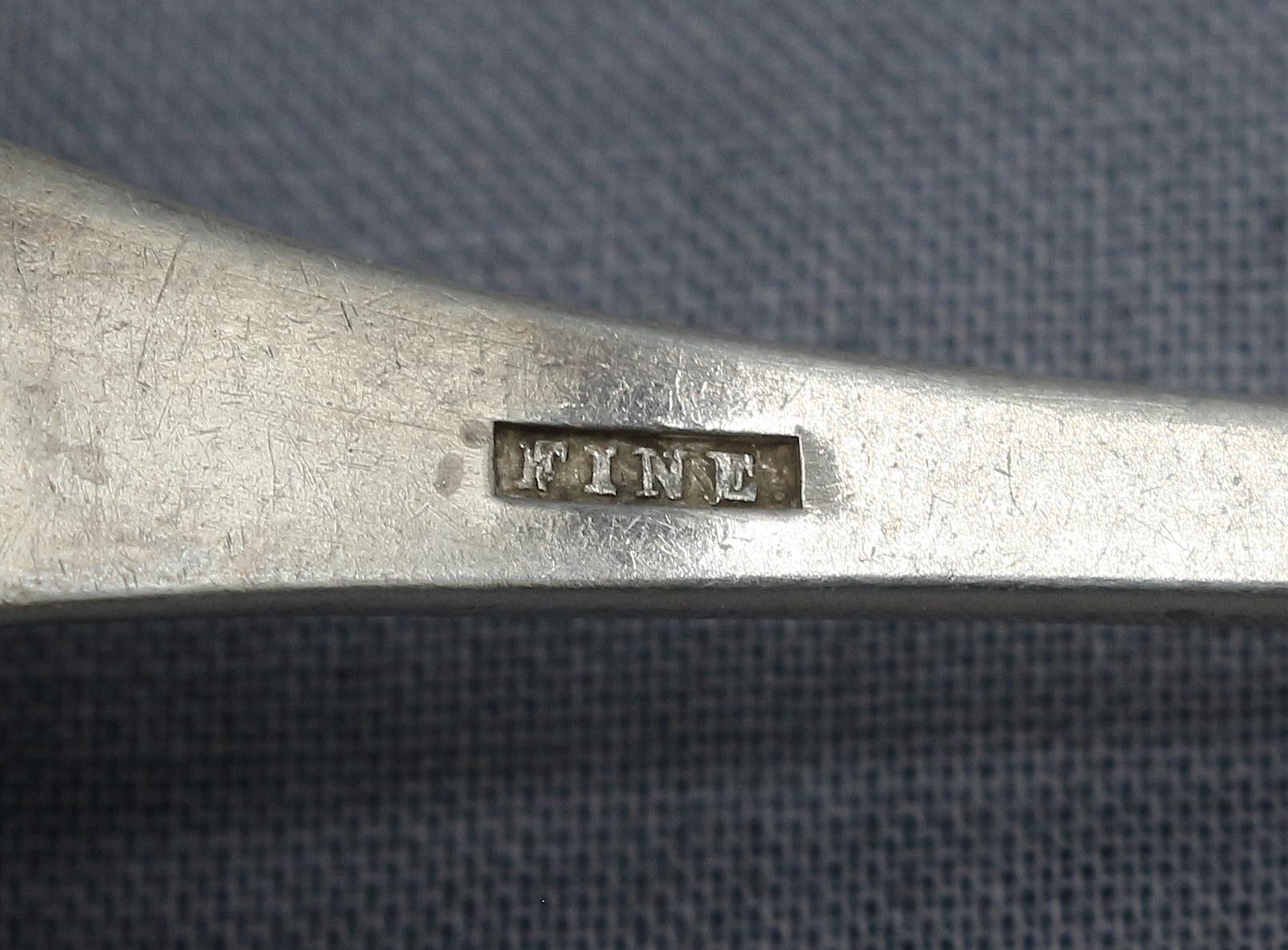 Placcato argento Set di 11 cucchiaini da tè in argento con moneta americana di Rufus Davenport Dunbar (1825-36 circa) in vendita