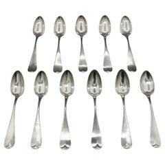 Antique Circa 1825-36 Set of 11 American Coin Silver Teaspoons by Rufus Davenport Dunbar