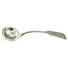 Circa 1830-50 American Coin Silver Soup Ladle by J. Huggins