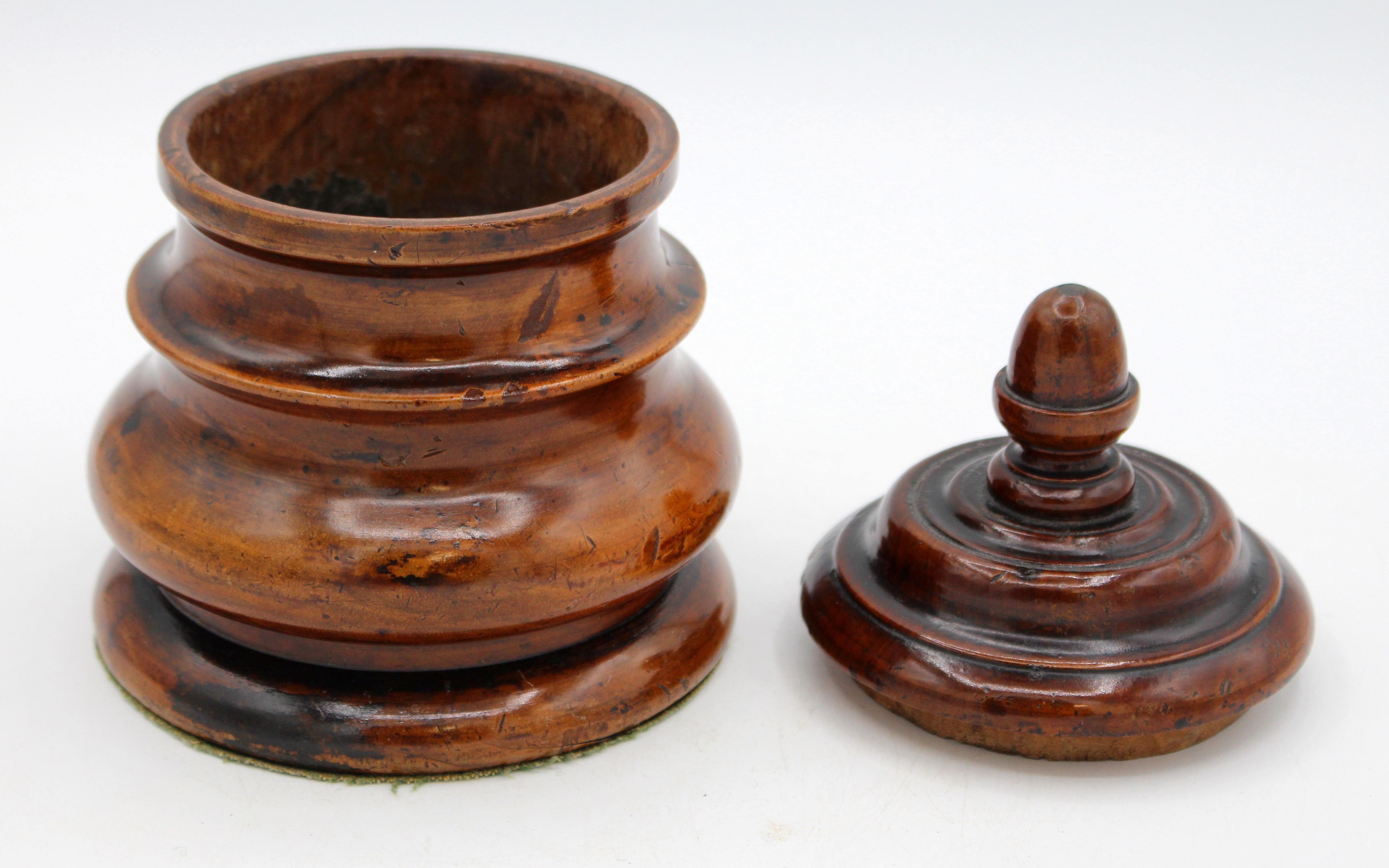 Victorian Circa 1830-60 English Treen Tobacco or Tea Caddy Box