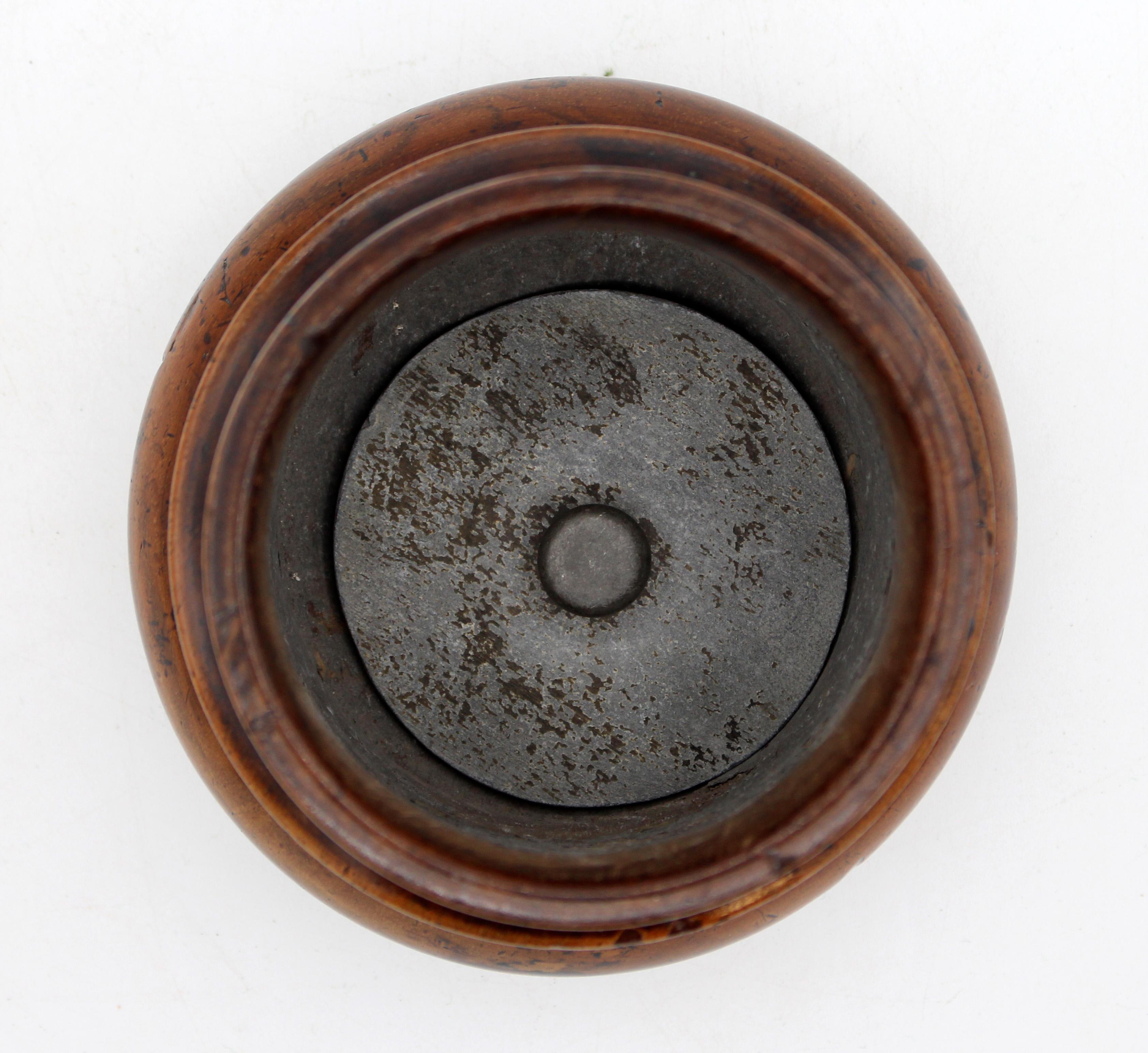 Carved Circa 1830-60 English Treen Tobacco or Tea Caddy Box