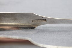 Circa 1830 American Fiddle Pattern Coin Silver Sugar Tongs by J. Peters