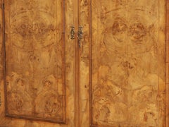 Burl Walnut 4-Door Corner Cabinet from Holland,  circa 1830