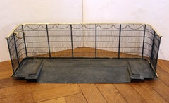 Circa 1830 English Brass & Wire-Work Fender with Integral Hearth Guard