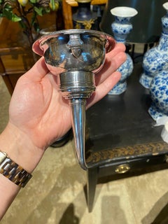 Circa 1830 English George III Style Silvered Wine Funnel, Style of Henry Chawner
