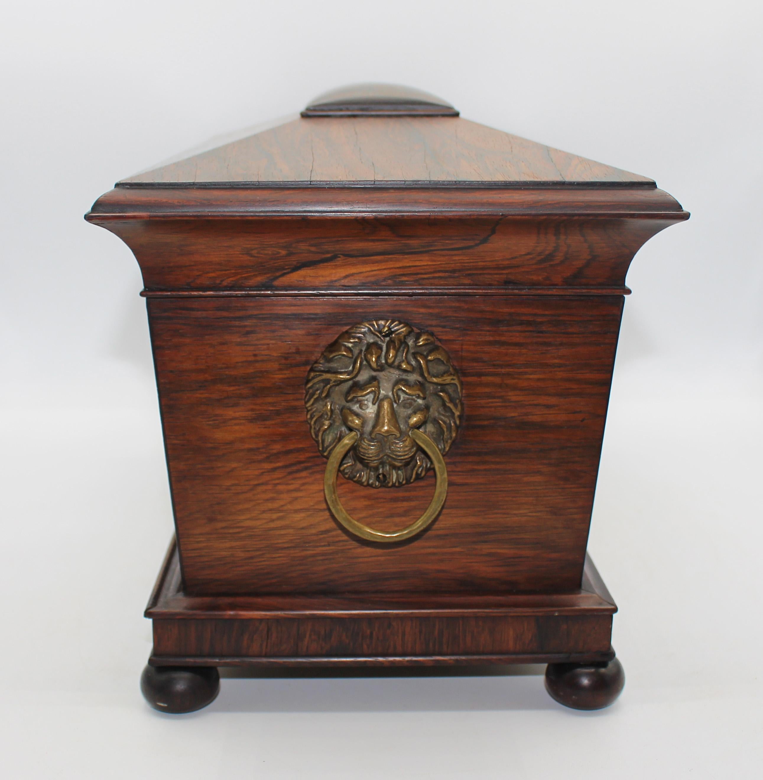 19th Century Circa 1830 English George IV-William IV Tea Caddy Box For Sale